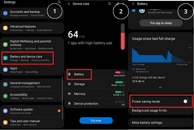 Disable Power Saving Mode