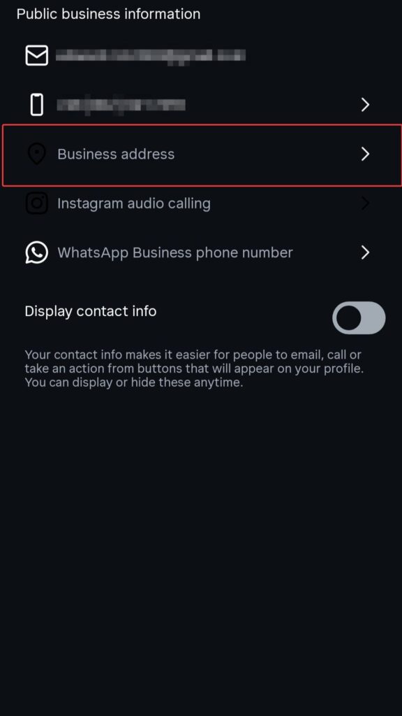 Add Business address