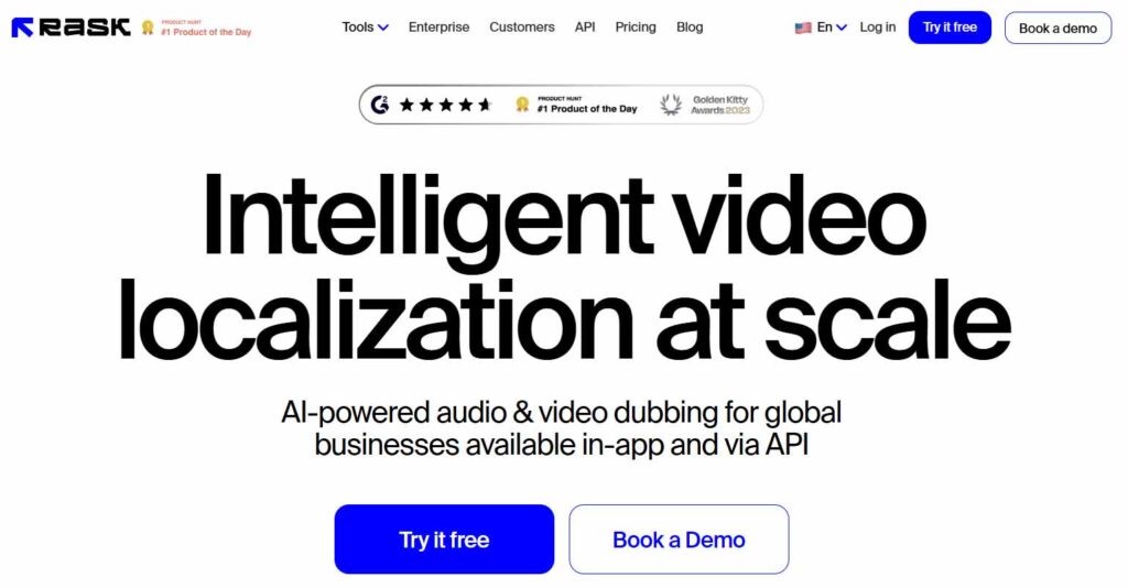 Rask AI homepage