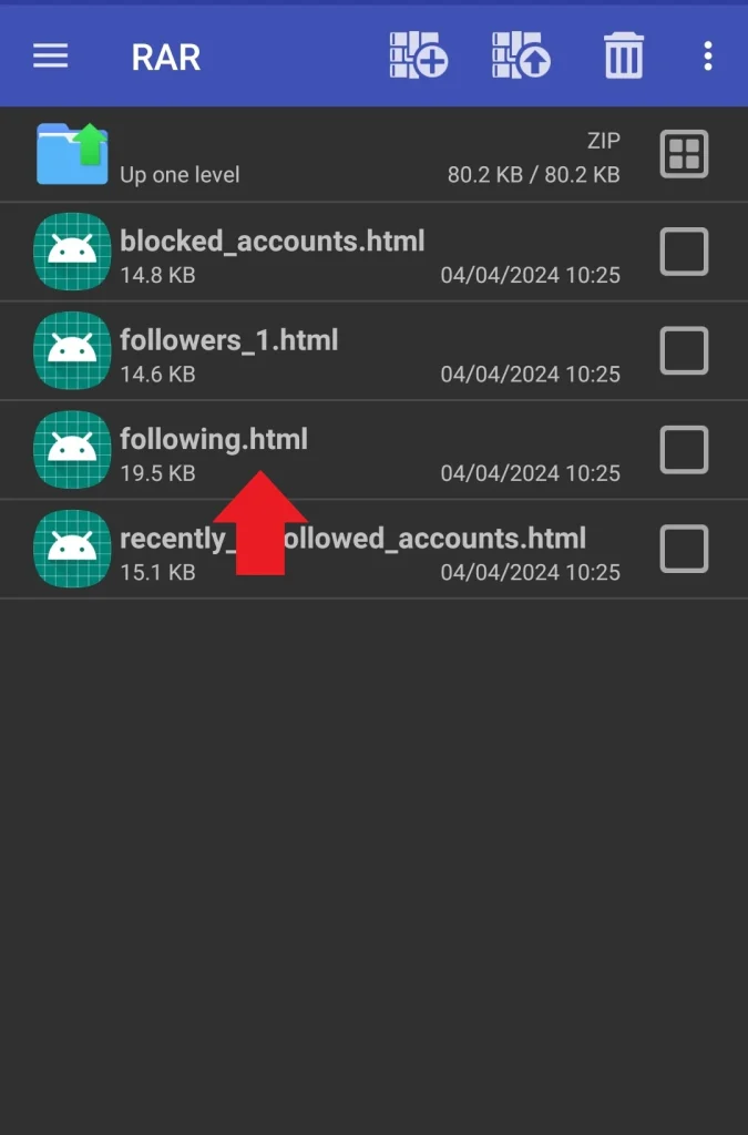 Instagram info files in HTML