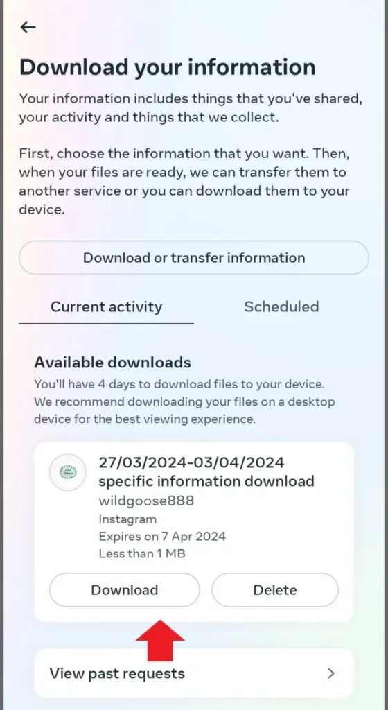 Instagram Information Download