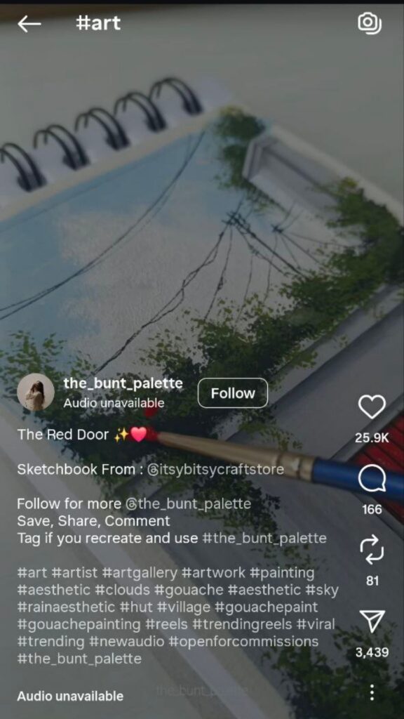 Art hashtag on Instagram