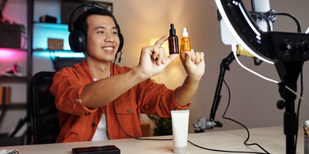 An Influencer Selling Products