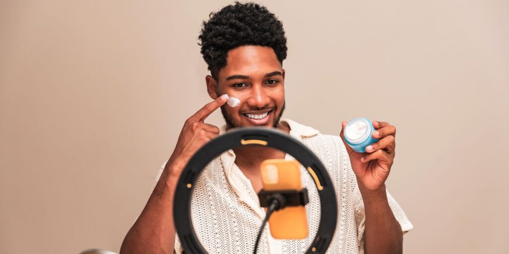 An Influencer Testing a Product