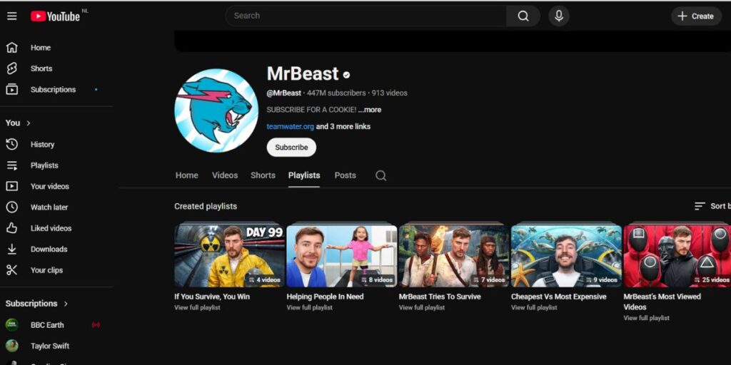 MrBeast's YouTube Account