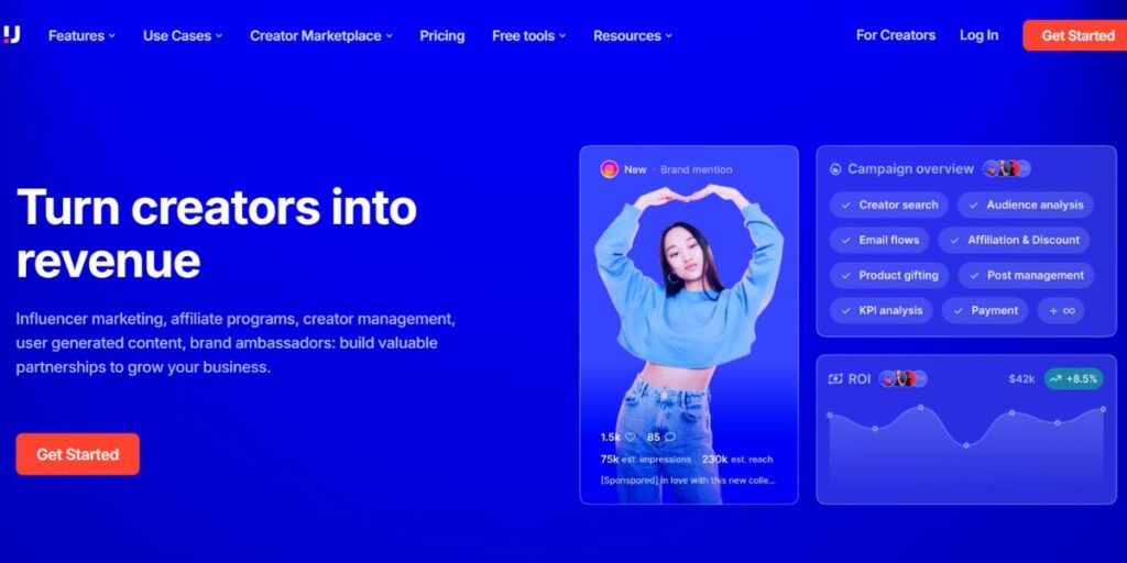 Upfluence Home Page