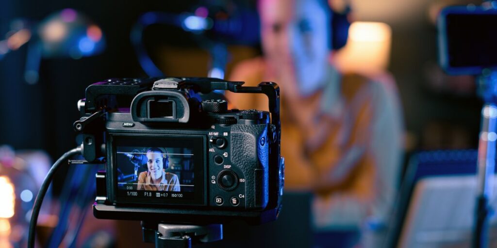 YouTuber recording a video