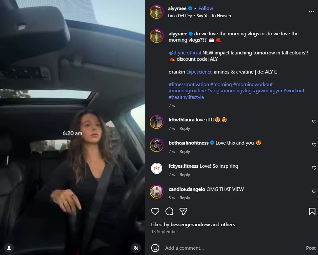 example for captions and using tags on Instagram