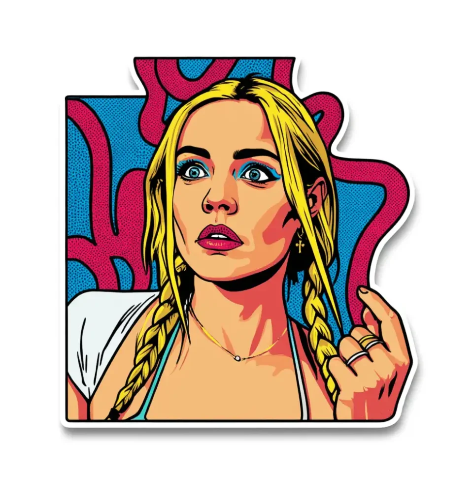 Piper Presley in pop art sticker style