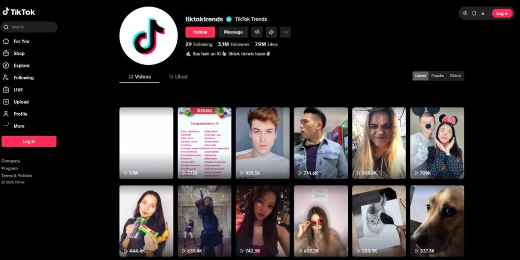 TikTok Trends Page